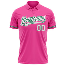Загрузить изображение в средство просмотра галереи, Custom Pink White-Kelly Green Performance Vapor Golf Polo Shirt