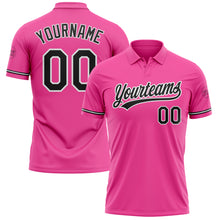 Загрузить изображение в средство просмотра галереи, Custom Pink Black-White Performance Vapor Golf Polo Shirt