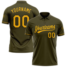Загрузить изображение в средство просмотра галереи, Custom Olive Gold-Black Performance Vapor Salute To Service Golf Polo Shirt