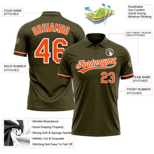 Load image into Gallery viewer, Custom Olive Orange-White Performance Vapor Salute To Service Golf Polo Shirt