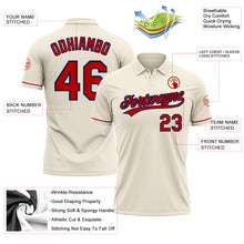 Загрузить изображение в средство просмотра галереи, Custom Cream Red-Navy Performance Vapor Golf Polo Shirt