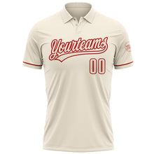 Загрузить изображение в средство просмотра галереи, Custom Cream Red Performance Vapor Golf Polo Shirt