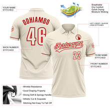 Загрузить изображение в средство просмотра галереи, Custom Cream Red Performance Vapor Golf Polo Shirt