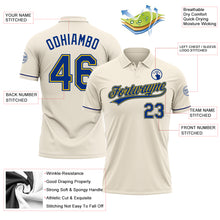 Load image into Gallery viewer, Custom Cream Royal-Yellow Performance Vapor Golf Polo Shirt