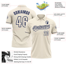 Load image into Gallery viewer, Custom Cream Navy Performance Vapor Golf Polo Shirt