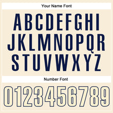 Load image into Gallery viewer, Custom Cream Navy Performance Vapor Golf Polo Shirt