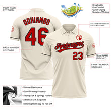 Load image into Gallery viewer, Custom Cream Red-Black Performance Vapor Golf Polo Shirt