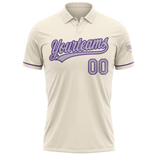 Charger l'image dans la galerie, Custom Cream Gray-Purple Performance Vapor Golf Polo Shirt