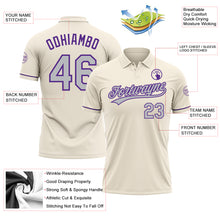 Charger l'image dans la galerie, Custom Cream Gray-Purple Performance Vapor Golf Polo Shirt