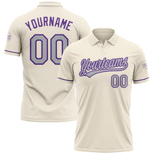 Charger l'image dans la galerie, Custom Cream Gray-Purple Performance Vapor Golf Polo Shirt
