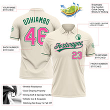 Load image into Gallery viewer, Custom Cream Pink-Kelly Green Performance Vapor Golf Polo Shirt