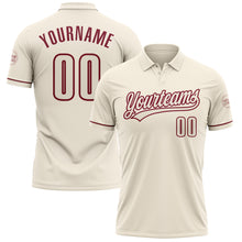 Charger l'image dans la galerie, Custom Cream Crimson Performance Vapor Golf Polo Shirt