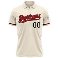 Laden Sie das Bild in den Galerie-Viewer, Custom Cream Red-Black Performance Vapor Golf Polo Shirt