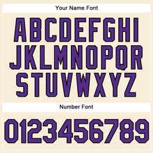 Load image into Gallery viewer, Custom Cream Purple-Black Performance Vapor Golf Polo Shirt