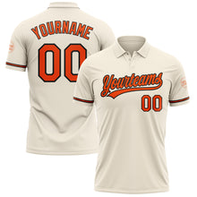 Load image into Gallery viewer, Custom Cream Orange-Black Performance Vapor Golf Polo Shirt