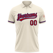 Laden Sie das Bild in den Galerie-Viewer, Custom Cream Red-Royal Performance Vapor Golf Polo Shirt