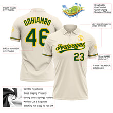Load image into Gallery viewer, Custom Cream Green-Yellow Performance Vapor Golf Polo Shirt