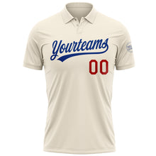 Загрузить изображение в средство просмотра галереи, Custom Cream Red-Royal Performance Vapor Golf Polo Shirt