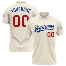 Загрузить изображение в средство просмотра галереи, Custom Cream Red-Royal Performance Vapor Golf Polo Shirt