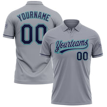 Загрузить изображение в средство просмотра галереи, Custom Gray Navy-Teal Performance Vapor Golf Polo Shirt