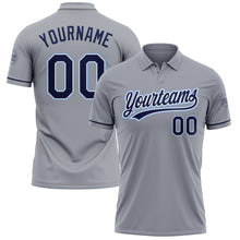 Загрузить изображение в средство просмотра галереи, Custom Gray Navy-Light Blue Performance Vapor Golf Polo Shirt