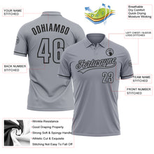 Load image into Gallery viewer, Custom Gray Black Performance Vapor Golf Polo Shirt