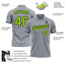 Загрузить изображение в средство просмотра галереи, Custom Gray Neon Green-Black Performance Vapor Golf Polo Shirt