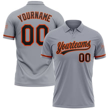 Загрузить изображение в средство просмотра галереи, Custom Gray Black-Orange Performance Vapor Golf Polo Shirt