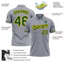 Загрузить изображение в средство просмотра галереи, Custom Gray Green-Yellow Performance Vapor Golf Polo Shirt