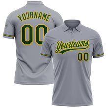 Загрузить изображение в средство просмотра галереи, Custom Gray Green-Yellow Performance Vapor Golf Polo Shirt
