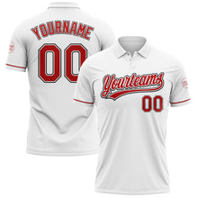 Загрузить изображение в средство просмотра галереи, Custom White Red-Black Performance Vapor Golf Polo Shirt