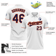 Load image into Gallery viewer, Custom White Navy-Orange Performance Vapor Golf Polo Shirt