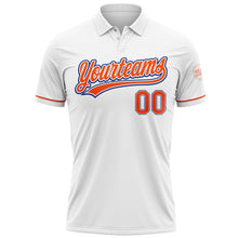 Load image into Gallery viewer, Custom White Orange-Royal Performance Vapor Golf Polo Shirt