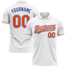 Load image into Gallery viewer, Custom White Orange-Royal Performance Vapor Golf Polo Shirt