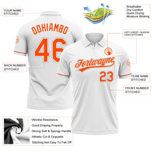 Load image into Gallery viewer, Custom White Orange-Gray Performance Vapor Golf Polo Shirt
