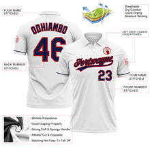 Load image into Gallery viewer, Custom White Navy-Red Performance Vapor Golf Polo Shirt