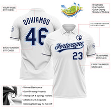 Load image into Gallery viewer, Custom White Navy-Light Blue Performance Vapor Golf Polo Shirt