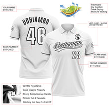 Laden Sie das Bild in den Galerie-Viewer, Custom White Black Performance Vapor Golf Polo Shirt