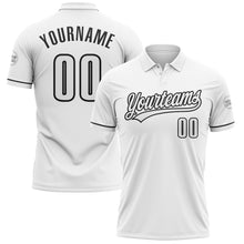 Laden Sie das Bild in den Galerie-Viewer, Custom White Black Performance Vapor Golf Polo Shirt