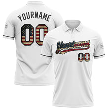 Charger l'image dans la galerie, Custom White Vintage USA Flag-Black Performance Vapor Golf Polo Shirt