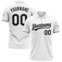 Laden Sie das Bild in den Galerie-Viewer, Custom White Black-Gray Performance Vapor Golf Polo Shirt