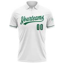 Загрузить изображение в средство просмотра галереи, Custom White Kelly Green Performance Vapor Golf Polo Shirt