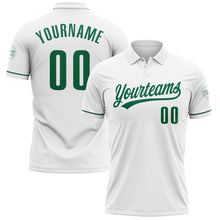Загрузить изображение в средство просмотра галереи, Custom White Kelly Green Performance Vapor Golf Polo Shirt