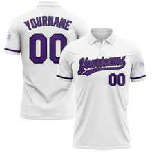 Charger l'image dans la galerie, Custom White Purple-Black Performance Vapor Golf Polo Shirt