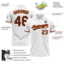Charger l'image dans la galerie, Custom White Black-Orange Performance Vapor Golf Polo Shirt