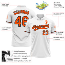 Charger l'image dans la galerie, Custom White Orange-Black Performance Vapor Golf Polo Shirt