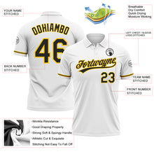 Charger l'image dans la galerie, Custom White Black-Yellow Performance Vapor Golf Polo Shirt