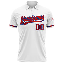 Загрузить изображение в средство просмотра галереи, Custom White Red-Royal Performance Vapor Golf Polo Shirt