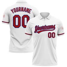Загрузить изображение в средство просмотра галереи, Custom White Red-Royal Performance Vapor Golf Polo Shirt