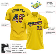 Charger l'image dans la galerie, Custom Yellow Vintage USA Flag-Black Performance Vapor Golf Polo Shirt